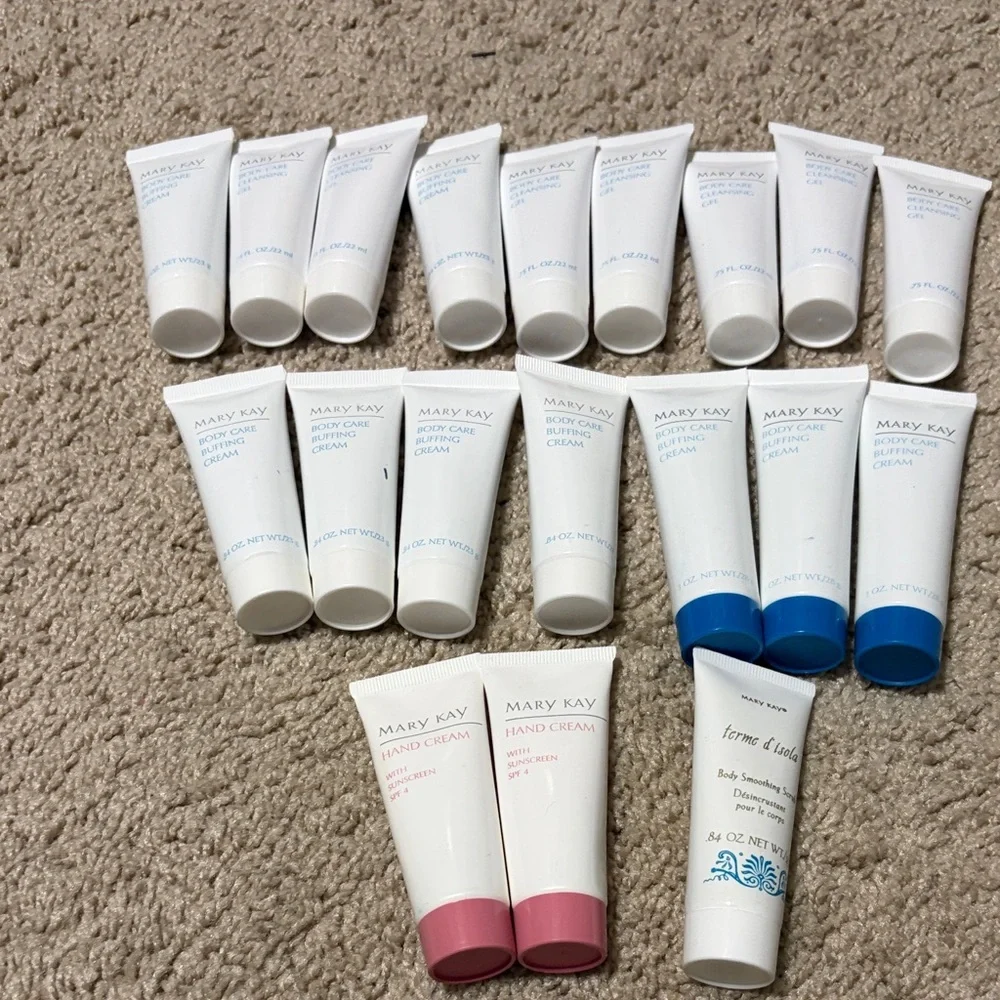 Mary Kay body cleansing gel, buffering cream and hand cream